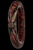 BB131 chunky donut marbled dusky pink/crimson red bakelite bangle